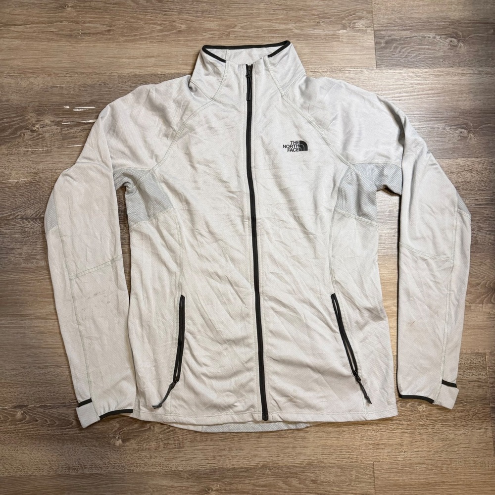 The North Face Womens FlashDry Full Zip Jacket Gray Mesh Vent Large L